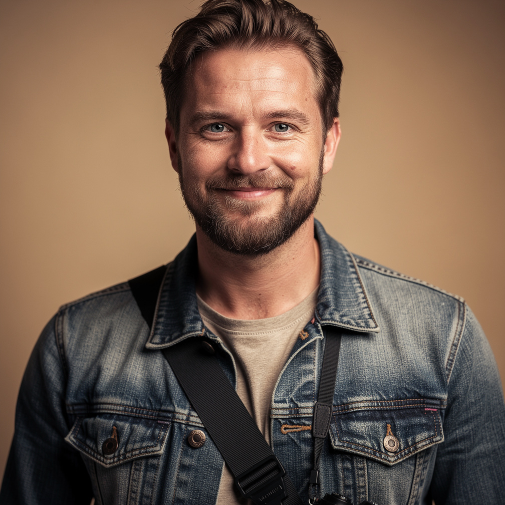 Portrait of a Danish male documentary photographer